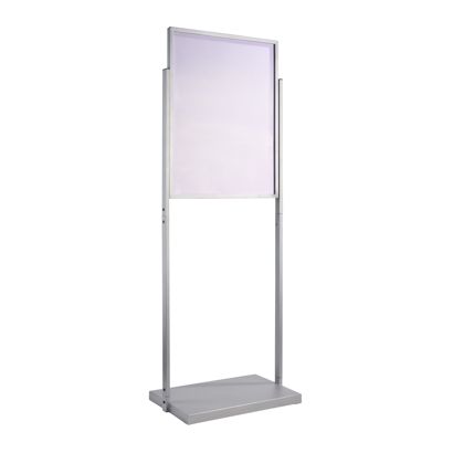 Porte-affiche sur pied, double face A1, EDGE argent  |  