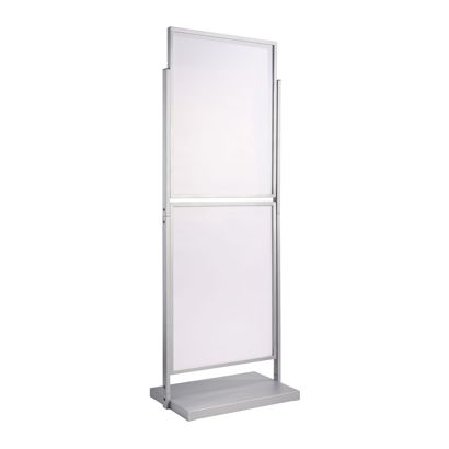Plakatständer, doppelseitig A1, EDGE silber | Für 4 Plakate