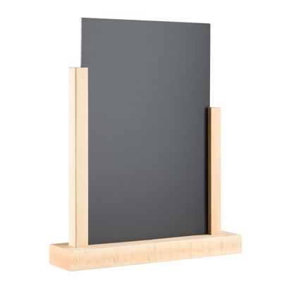 Holz Tischaufsteller mit Kreidetafel Buche, schwarz | A4