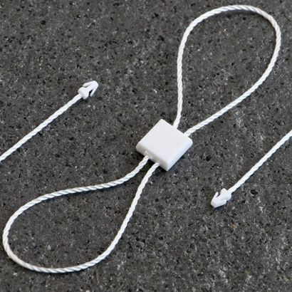 Attaches cordon avec 2 ferrets et un boîtier de serrage blanc 