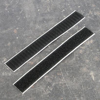 Klettstreifen selbstklebend, Haken und Flausch paarweise 20 x 150 mm  | schwarz 