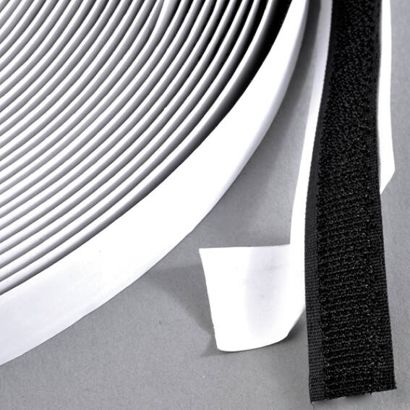 Hakenband selbstklebend auf Rolle mit 25 m 20 mm | schwarz 