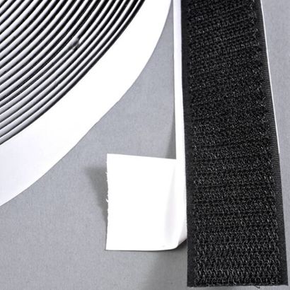 Hakenband selbstklebend auf Rolle mit 25 m 25 mm | schwarz 