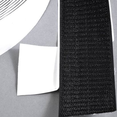 Hakenband selbstklebend auf Rolle mit 25 m 50 mm | schwarz 