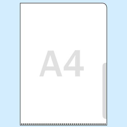 Chemises en coin pour format A4, transparent lisse  | 160 µm
