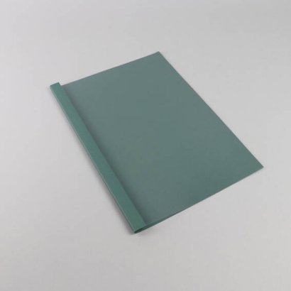Chemises à reliure thermiques A4, carton lin, 40 feuilles, vert olive | 4 mm | 250 g/m²