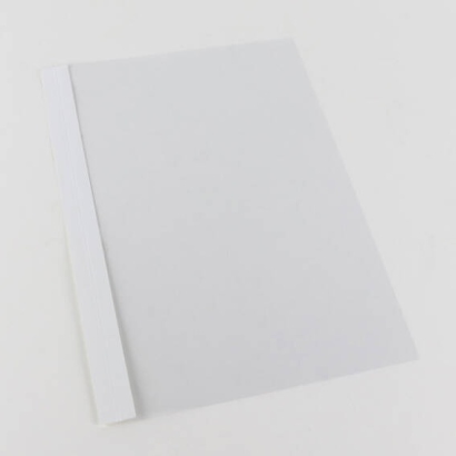 Einbanddeckel Folie A4, NOBLESS, Kartonleiste mit Aufschlag-Rille weiß|transparent