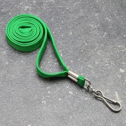 Lanyard, largeur 10 mm vert | avec crochet métallique pivotant