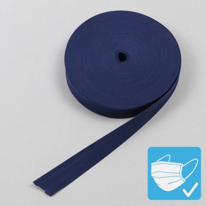 Bande de fixation de biais, polyester, 20 mm (rouleau de 25 m) bleu foncé