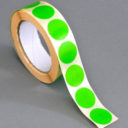Pastilles autocollantes de couleur, en papier vert clair | 30 mm