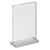 Présentoir de table magnétique en T avec base transparente mate A5 - 148 x 210 mm  | portrait 