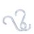 Crochet en S, longueur de 55 mm, plastique transparent transparent 