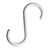 Crochet en S, longueur de 55 mm, plastique blanc blanc 