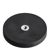Gummierte Magnete mit Innengewinde schwarz  | 43 mm