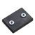 Gummierte Magnete, rechteckig, mit Innengewinde 43 x 31 mm  |  2x M4x4,5 mm  | schwarz  | 13 kg