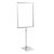 Plakatrahmen mit Standfuß und Halterung (Set) A3 Aluminiumstange verstellbar von 350 - 550 mm | grau | Standfläche: grau