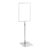 Plakatrahmen mit Standfuß und Halterung (Set) A4 Aluminiumstange verstellbar von 350 - 550 mm | transparent | Standfläche: grau