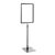 Plakatrahmen mit Standfuß und Halterung (Set) A4 Aluminiumstange verstellbar von 350 - 550 mm | schwarz | Standfläche: schwarz