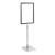 Plakatrahmen mit Standfuß und Halterung (Set) A4 Aluminiumstange verstellbar von 350 - 550 mm | schwarz | Standfläche: grau