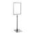 Plakatrahmen mit Standfuß und Halterung (Set) A4 Aluminiumstange verstellbar von 350 - 550 mm | grau | Standfläche: schwarz