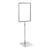 Plakatrahmen mit Standfuß und Halterung (Set) A4 Aluminiumstange verstellbar von 350 - 550 mm | grau | Standfläche: grau