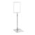 Plakatrahmen mit Standfuß und Halterung (Set) A5 Aluminiumstange verstellbar von 350 - 550 mm | transparent | Standfläche: grau