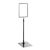 Plakatrahmen mit Standfuß und Halterung (Set) A5 Aluminiumstange verstellbar von 350 - 550 mm | grau | Standfläche: schwarz