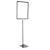 Plakatrahmen mit Standfuß und Halterung (Set) A3 Aluminiumstange verstellbar von 600 - 900 mm | schwarz | Standfläche: schwarz
