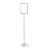 Plakatrahmen mit Standfuß und Halterung (Set) A5 Aluminiumstange verstellbar von 600 - 900 mm | grau | Standfläche: grau
