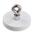 Gummierte Magnete mit Öse 31 mm | weiß