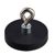 Gummierte Magnete mit Öse 31 mm | schwarz