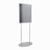 Présentoir sur pied double face B2, base ovale argent 