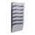 Porte-brochures mural, A4 portrait, acier PTXG argent  | 7 compartiments 