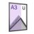 Cadre aimanté affiche, A3, en onglet, simple face, argent/noir A3 297 x 420 mm