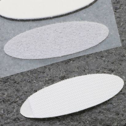 Klettpunkte oval, paarweise Haken und Flausch Rolle mit 1,700 Paar | weiß