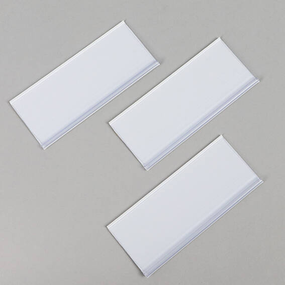 39 mm, 200 mm, transparent Réglettes porte-étiquettes DBR, adhésives