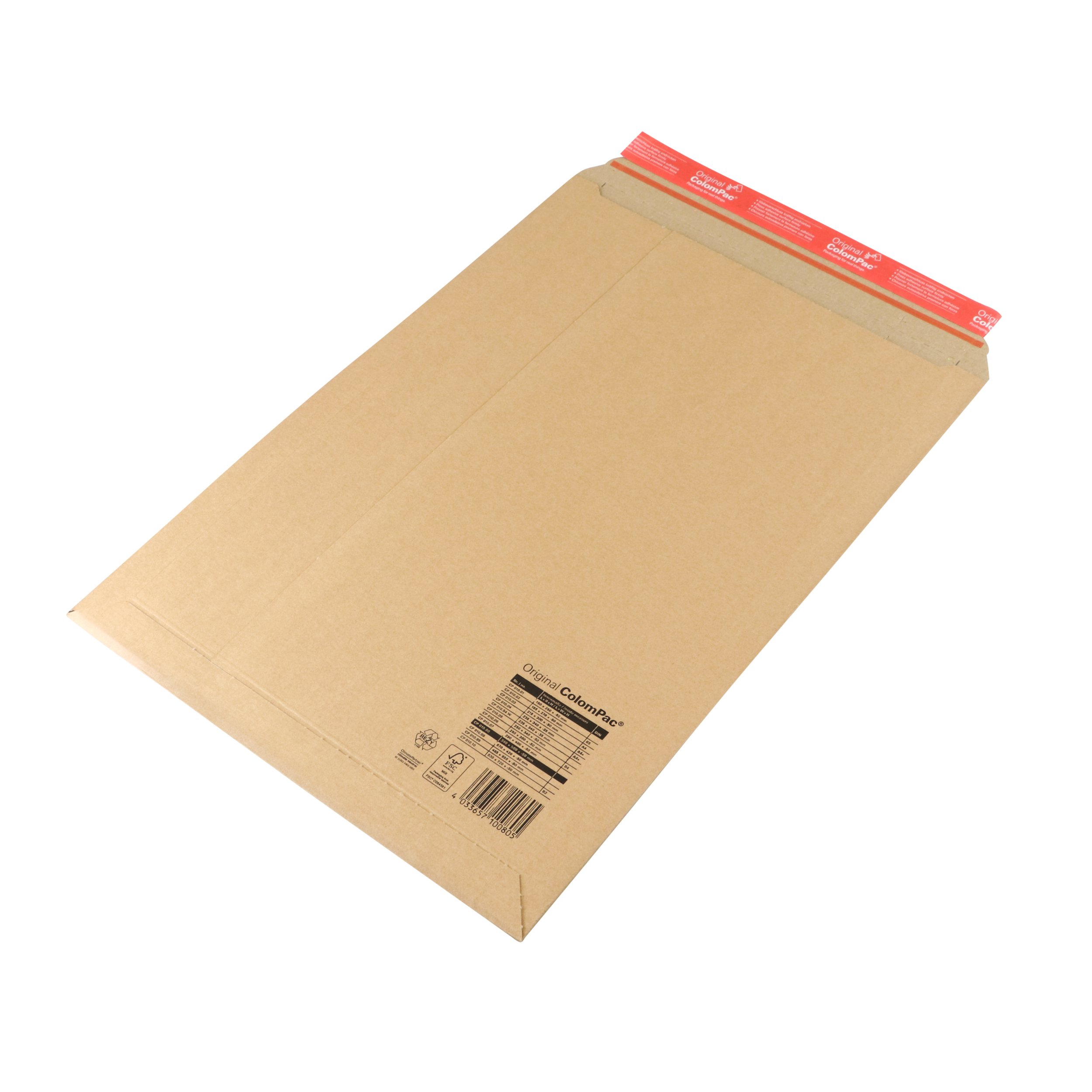 Pochette dos carton blanche - Pochette carton et plastique