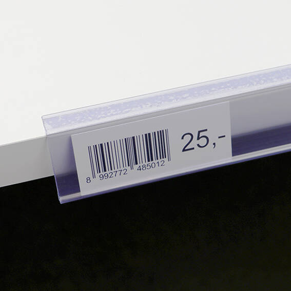 39 mm, 90 mm, transparent Réglettes porte-étiquette HE, auto-adhésif